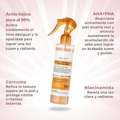 Kivana Peel Shot - Spray exfoliante corporal con ácido kójico y cúrcuma