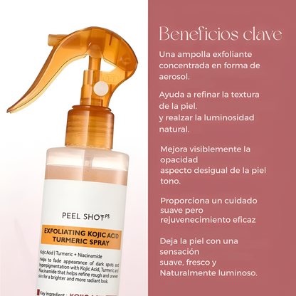 Kivana Peel Shot - Spray exfoliante corporal con ácido kójico y cúrcuma