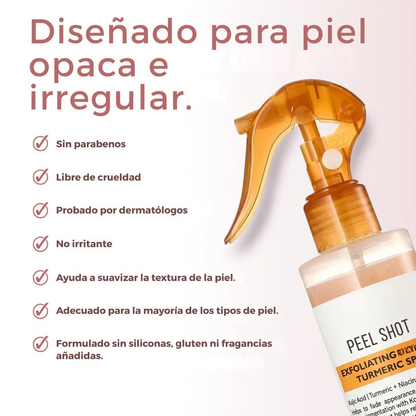 Kivana Peel Shot - Spray exfoliante corporal con ácido kójico y cúrcuma